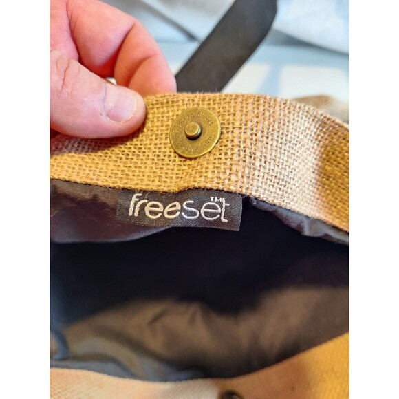 Freeset Tan Burlap Small Tote Bag w/ Cute Colorful Owl Appliques, Gift Bag - Picture 3 of 8